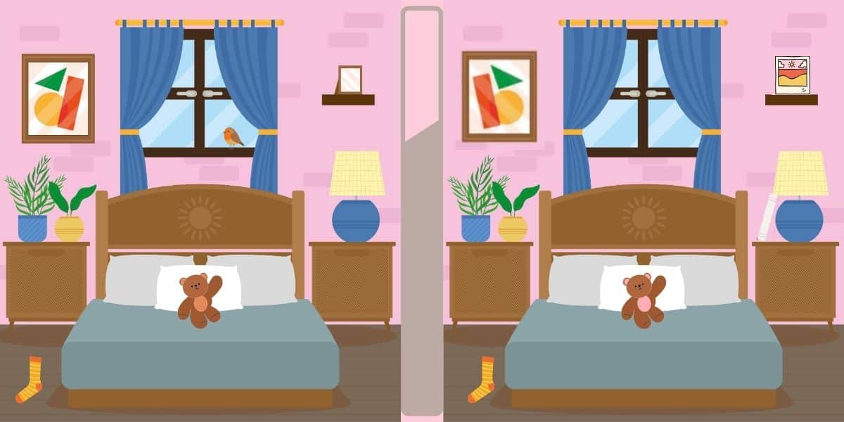 Rompicapo riesci a individuare le differenze in meno di 9 secondi Sfida te stesso e trova 6 differenze in queste immagini di camere da letto quasi identiche!